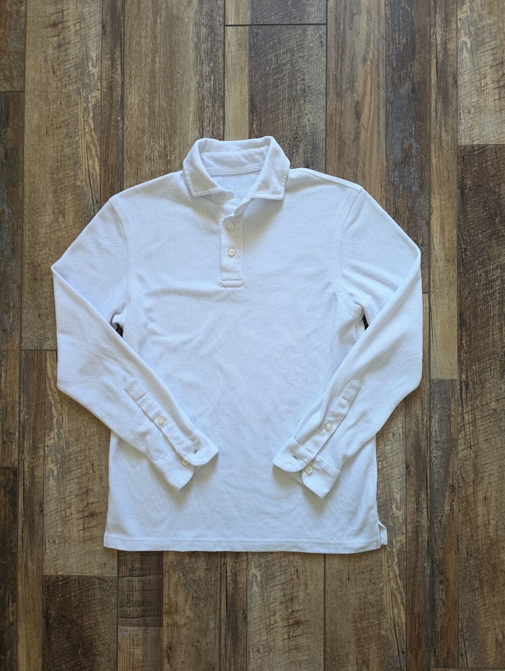 Kent Wang - Long Sleeve Rugby Polo Shirt - S - White